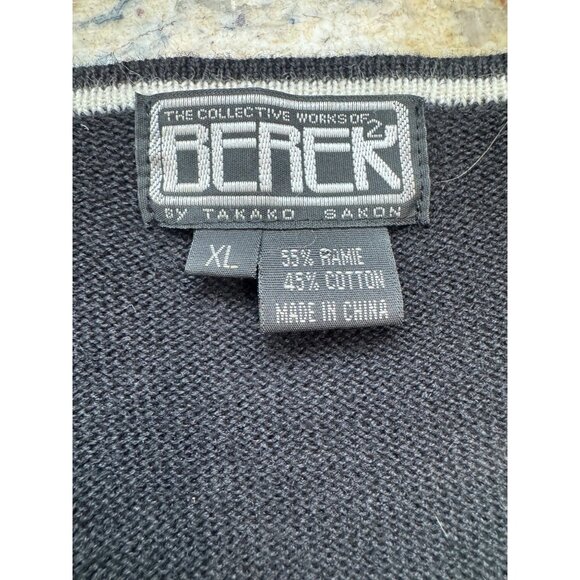 Berek Black Pink Knit Cardigan Multicolor High Heel Shoe Novelty Artsy Sweater - Picture 6 of 9